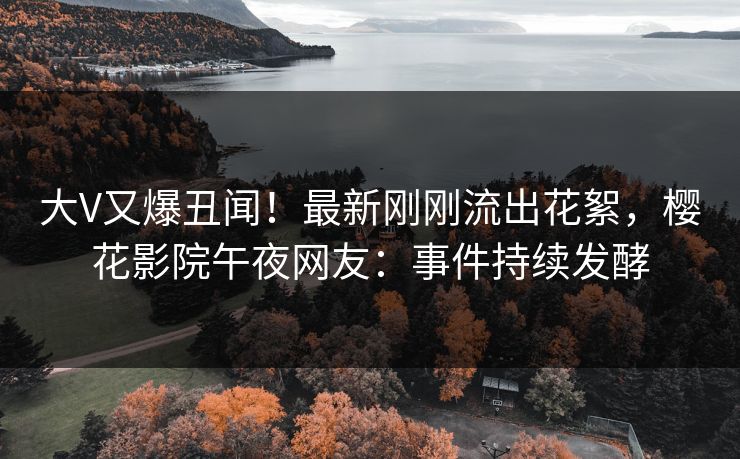 大V又爆丑闻！最新刚刚流出花絮，樱花影院午夜网友：事件持续发酵